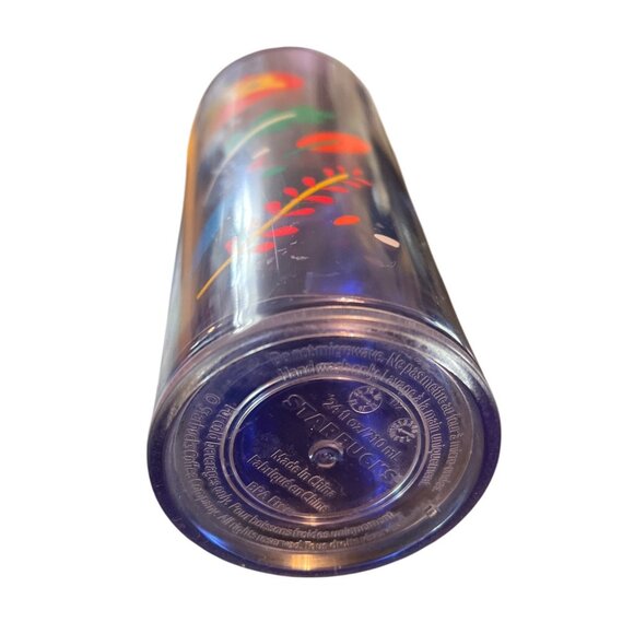 Starbucks 2018 Floral Clear Blue 24 Oz Tumbler With Lid No Straw BPA-Free - Picture 5 of 5